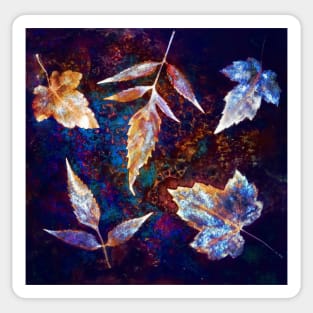 Autumn leaves cyanotype 1 Sticker